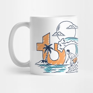 TB Line Drawing Surfer Mug